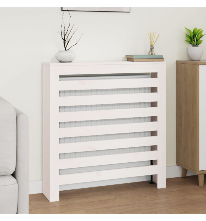 Cache-radiateur Blanc 79,5x19x84 cm Bois massif de pin | Mobilier & Déco