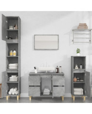 Ensemble de meubles de salle de bain 3 pcs gris béton | Mobilier & Déco