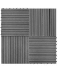 Carreaux de terrasse WPC 30x30 cm 11 pcs 1 m2 Gris | Mobilier & Déco