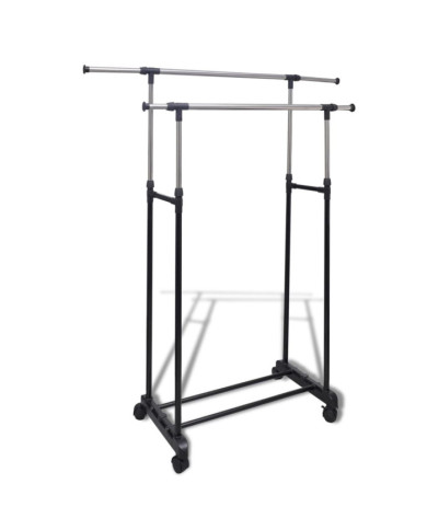 Port-manteau réglable 4 roulettes 2 rails d'accrochage | Mobilier & Déco