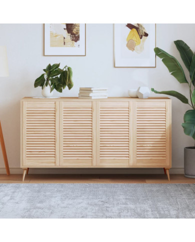 Portes d'armoire à persiennes 4pcs 69x39,4cm bois de pin massif | Mobilier & Déco