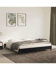 Cadre de lit sans matelas noir 160x200 cm velours | Mobilier & Déco