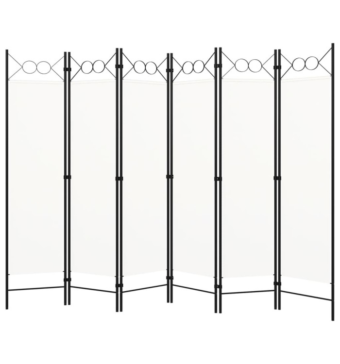 Cloison de séparation 6 panneaux Blanc 240x180 cm | Mobilier & Déco