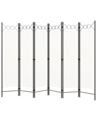 Cloison de séparation 6 panneaux Blanc 240x180 cm | Mobilier & Déco
