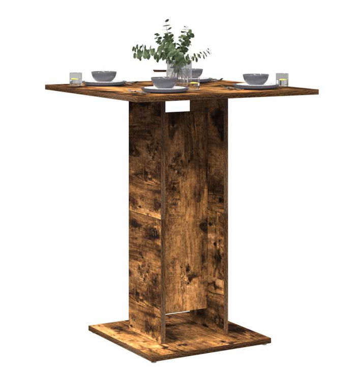 Table de bistro Chêne fumé 60x60x75 cm Bois d'ingénierie | Mobilier & Déco