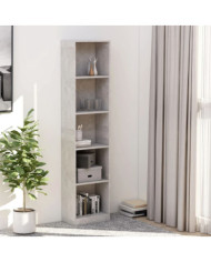 Bibliothèque à 5 niveaux Gris béton 40x24x175cm Bois ingénierie | Mobilier & Déco