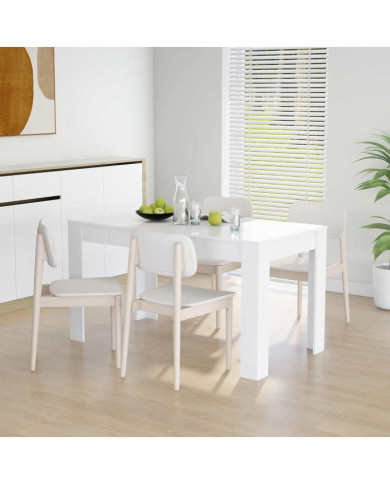 Table à manger Blanc 140x74,5x76 cm Bois d'ingénierie | Mobilier & Déco
