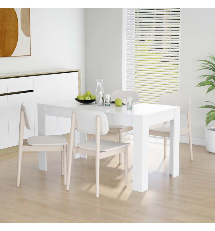 Table à manger Blanc 140x74,5x76 cm Bois d'ingénierie | Mobilier & Déco