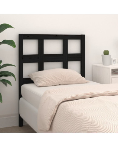 Tête de lit Noir 95,5x4x100 cm Bois massif de pin | Mobilier & Déco