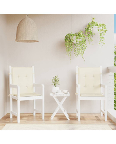 Coussins de chaise de jardin à dossier bas lot de 2 crème | Mobilier & Déco