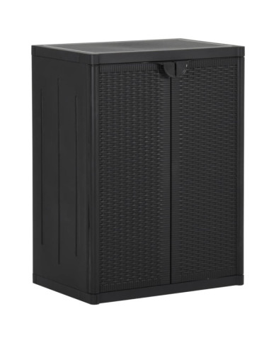 Armoire de rangement de jardin Noir 65x45x88 cm PP Rotin | Mobilier & Déco
