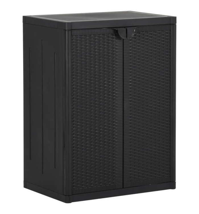 Armoire de rangement de jardin Noir 65x45x88 cm PP Rotin | Mobilier & Déco