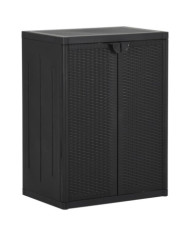 Armoire de rangement de jardin Noir 65x45x88 cm PP Rotin | Mobilier & Déco