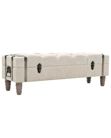 Banc de rangement Bois massif et acier 111x34x37 cm | Mobilier & Déco
