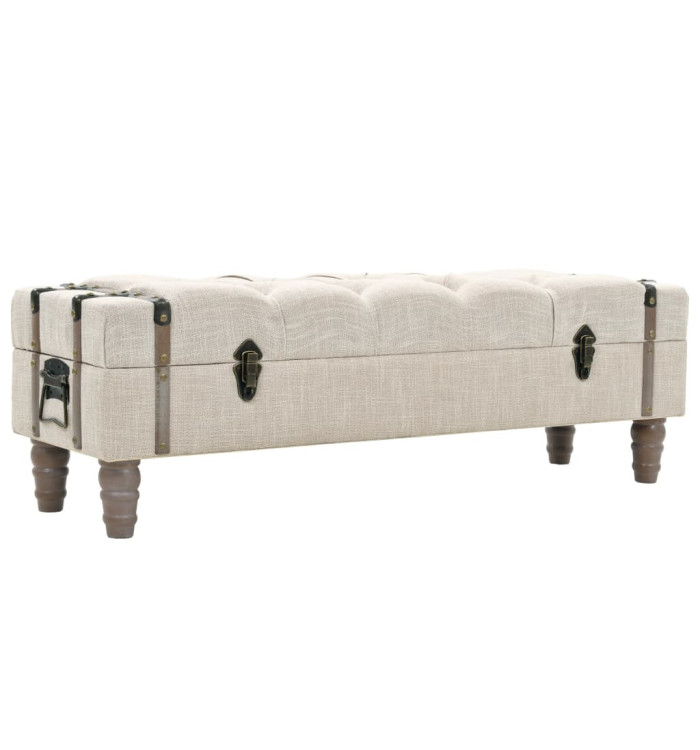 Banc de rangement Bois massif et acier 111x34x37 cm | Mobilier & Déco