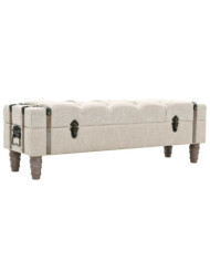 Banc de rangement Bois massif et acier 111x34x37 cm | Mobilier & Déco