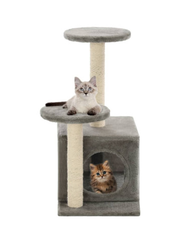 Arbre à chat avec griffoirs en sisal 60 cm Gris | Mobilier & Déco