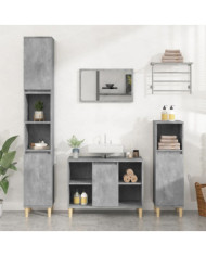 Meuble d'évier gris béton 80x33x60 cm bois d'ingénierie | Mobilier & Déco