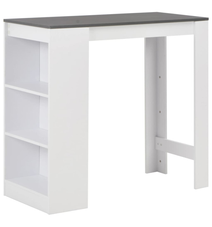 Table de bar avec étagère Blanc 110x50x103 cm | Mobilier & Déco