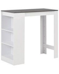 Table de bar avec étagère Blanc 110x50x103 cm | Mobilier & Déco
