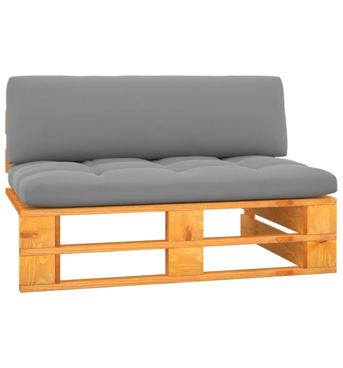 Canapé central palette de jardin marron miel bois pin imprégné | Mobilier & Déco