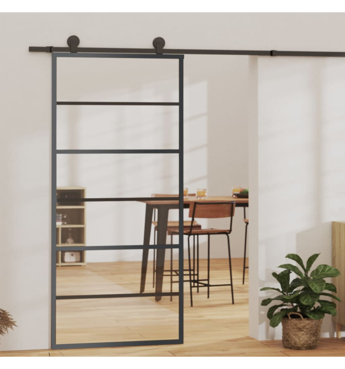 Porte coulissante et quincaillerie Verre et Aluminium 90x205 cm | Mobilier & Déco