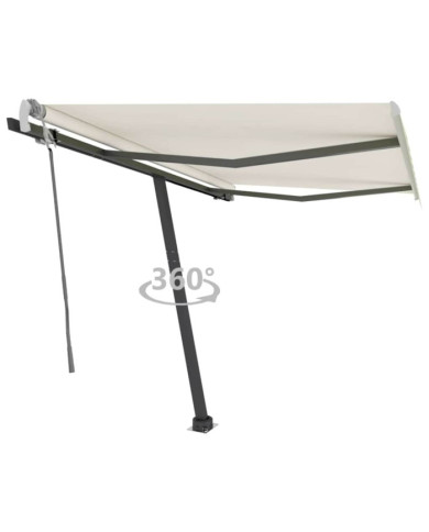 Auvent manuel rétractable sur pied 300x250 cm Crème | Mobilier & Déco