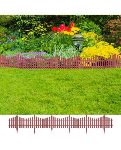 Bordures de pelouse 17 pcs 10 m Marron | Mobilier & Déco