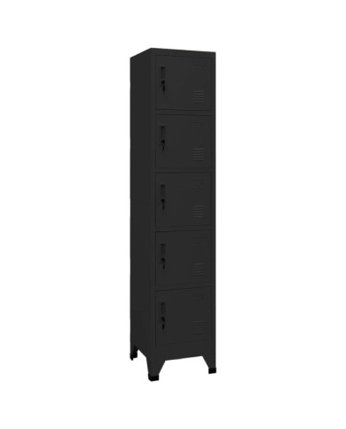 Armoire à casiers Noir 38x40x180 cm Acier | Mobilier & Déco