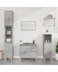 Ensemble d'armoires de salle de bain 3 pcs gris béton | Mobilier & Déco