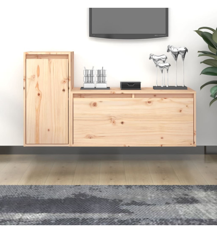 Meubles TV 2 pcs Bois massif de pin | Mobilier & Déco