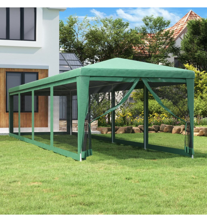 Tente de fête et 10 parois latérales en maille Vert 3x12 m PEHD | Mobilier & Déco