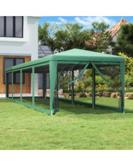 Tente de fête et 10 parois latérales en maille Vert 3x12 m PEHD | Mobilier & Déco