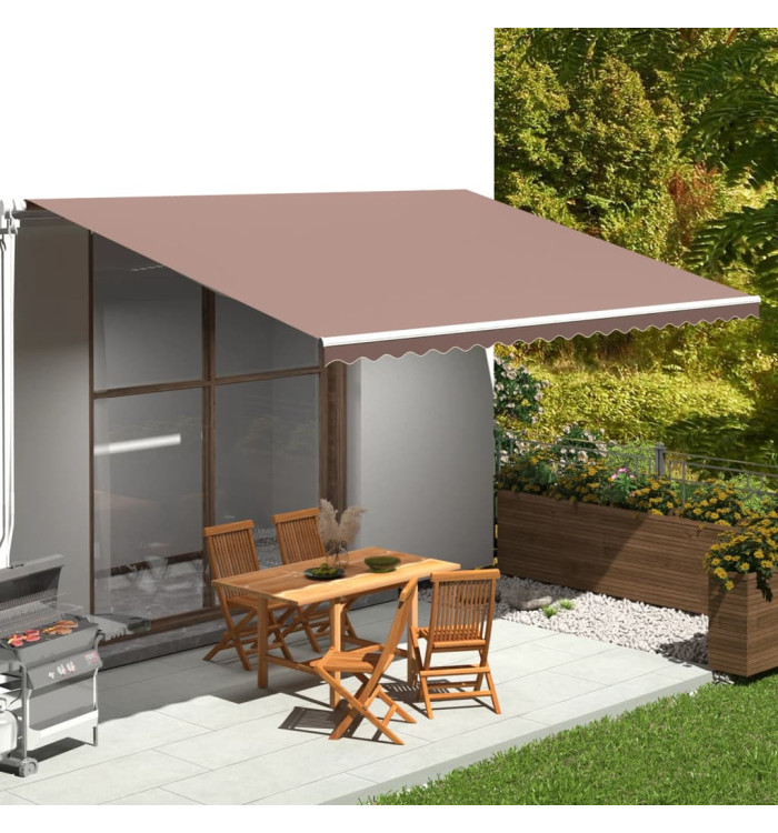 Tissu de remplacement pour auvent Marron 5x3,5 m | Mobilier & Déco
