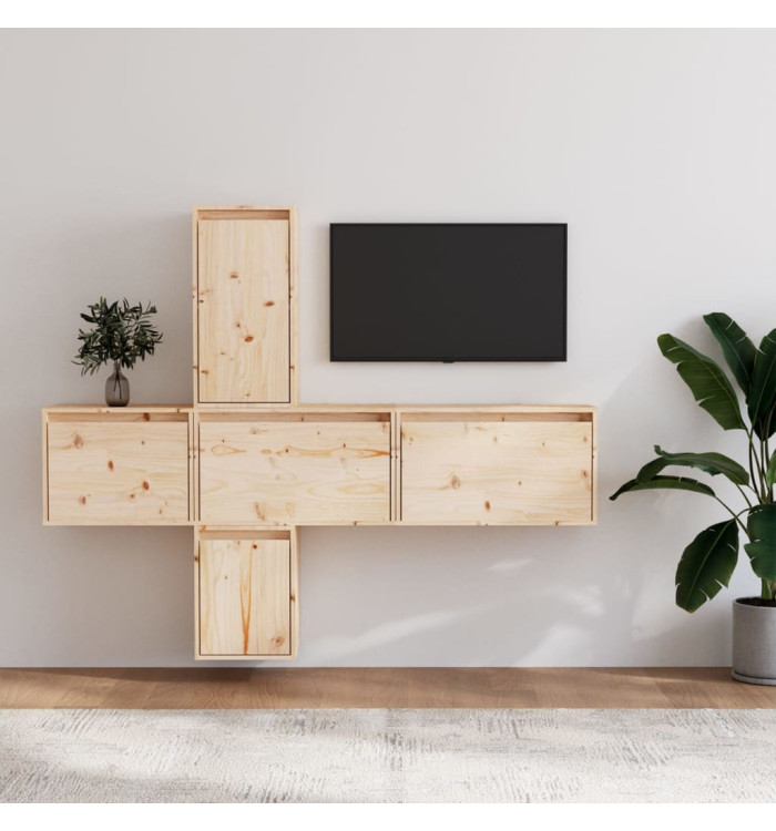 Meubles TV 5 pcs Bois massif de pin | Mobilier & Déco