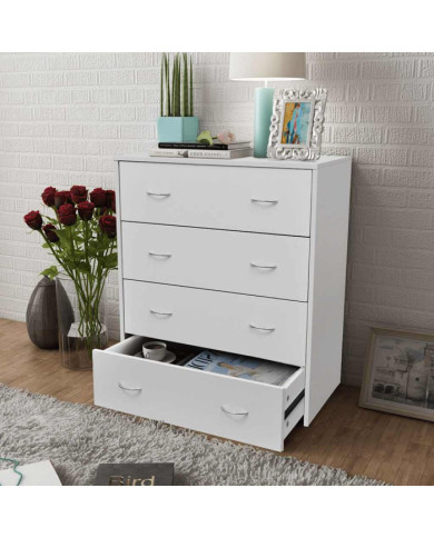 Buffet avec 4 tiroirs 60x30,5x71 cm Blanc | Mobilier & Déco