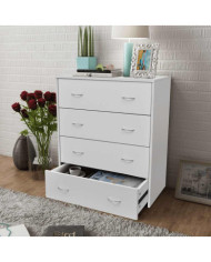 Buffet avec 4 tiroirs 60x30,5x71 cm Blanc | Mobilier & Déco