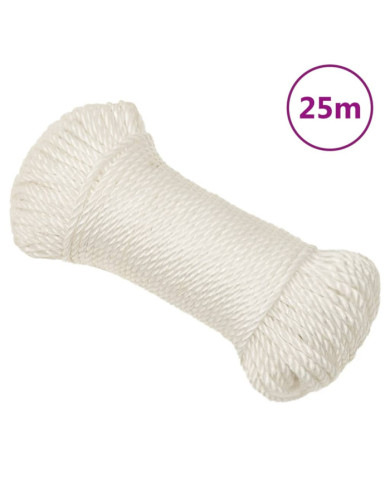 Corde de travail Blanc 8 mm 25 m polypropylène | Mobilier & Déco