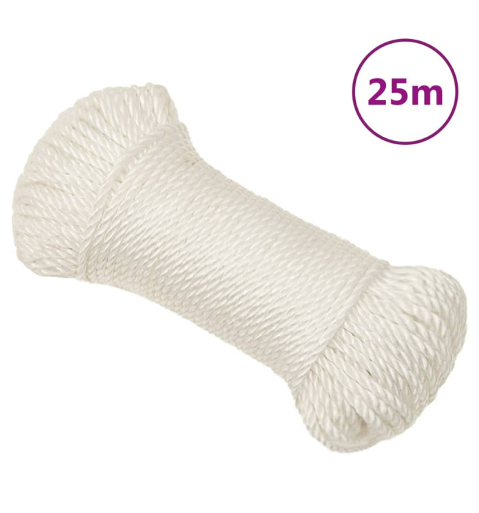 Corde de travail Blanc 8 mm 25 m polypropylène | Mobilier & Déco