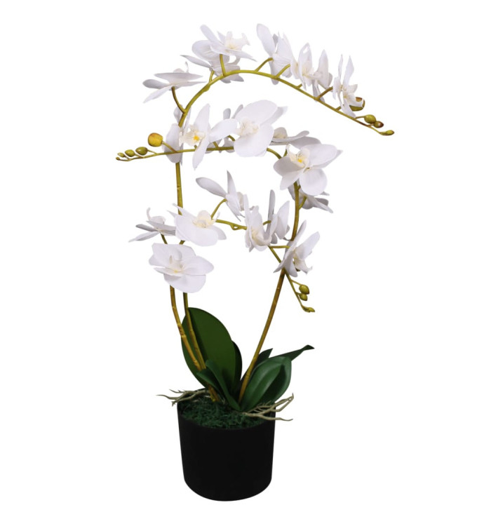 Plante artificielle avec pot Orchidée 65 cm Blanc | Mobilier & Déco