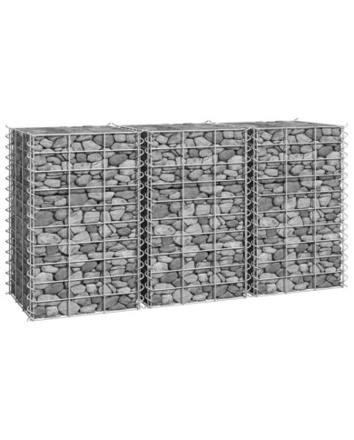 Lits surélevés en gabion 3 pcs 30x30x50 cm Fer | Mobilier & Déco