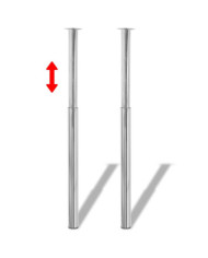 Pieds de table télescopique 2 pcs Chrome 710 mm - 1100 mm | Mobilier & Déco