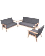 Ensemble de canapés 3 pcs Tissu Gris foncé | Mobilier & Déco