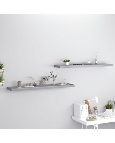 Étagères murales flottantes 2 pcs gris 120x23,5x3,8 cm MDF | Mobilier & Déco
