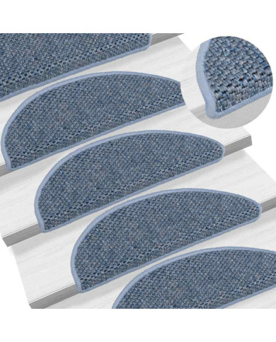 Tapis d'escalier autocollants 15 pcs 56x17x3 cm Bleu | Mobilier & Déco