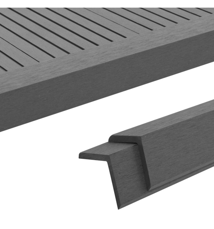 Cornière de terrasse 5 pcs WPC 170 cm Gris | Mobilier & Déco