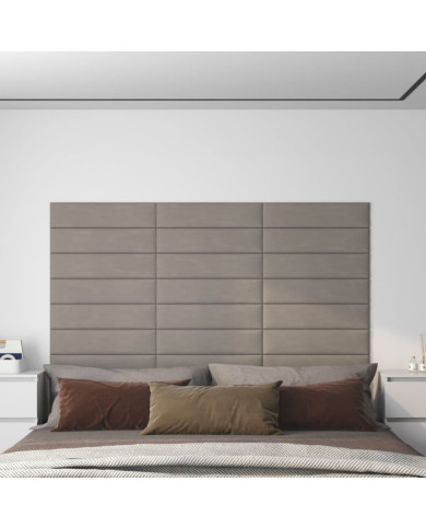 Panneaux muraux 12 pcs Gris clair 60x15 cm Velours 1,08 m² | Mobilier & Déco