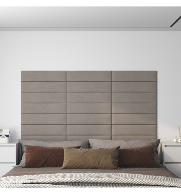 Panneaux muraux 12 pcs Gris clair 60x15 cm Velours 1,08 m² | Mobilier & Déco