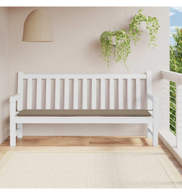 Coussin de banc de jardin taupe 200x50x4 cm tissu oxford | Mobilier & Déco