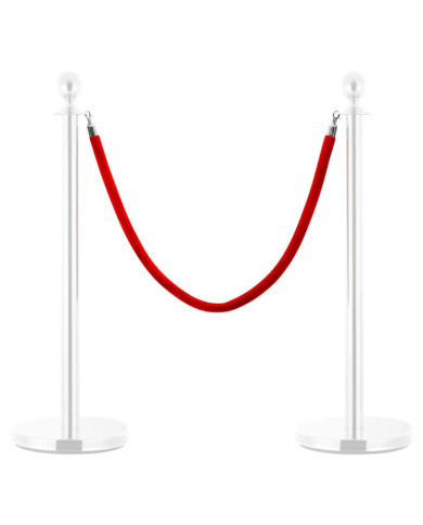 Corde de colonne Rouge et argenté Velours | Mobilier & Déco